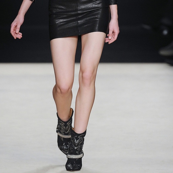 Isabel Marant Milwaukee Western Black Ankle Embellished Bootie Size 38 US 7 - Picture 3 of 14